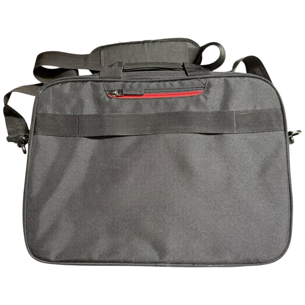 Case Logic Laptop Bag Shoulder Messenger Work School Travel Black Red‎ Trim